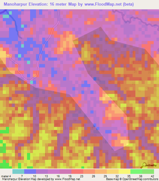Manoharpur,India Elevation Map