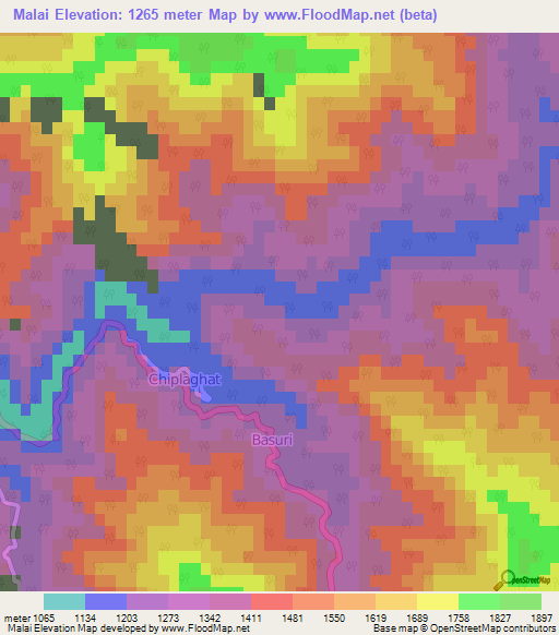 Malai,India Elevation Map