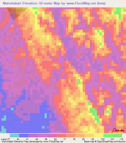 Mairuhabari,India Elevation Map