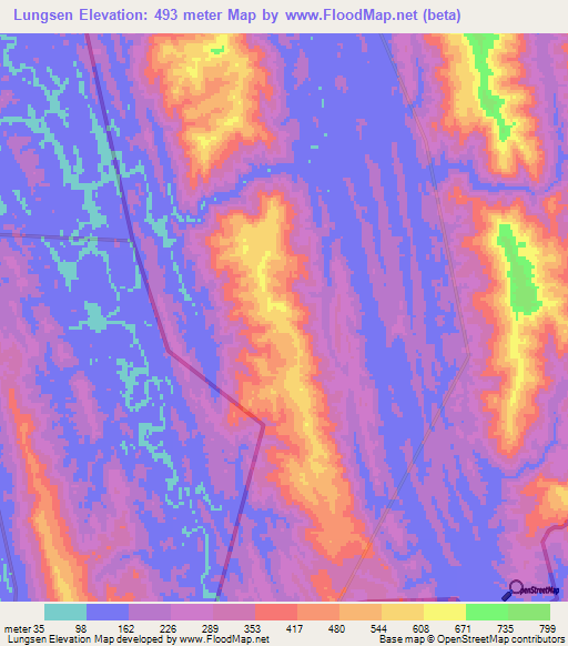 Lungsen,India Elevation Map