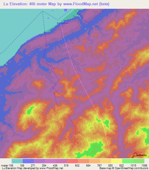 Lu,India Elevation Map