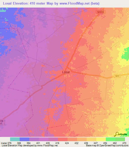 Losal,India Elevation Map