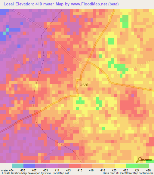Losal,India Elevation Map