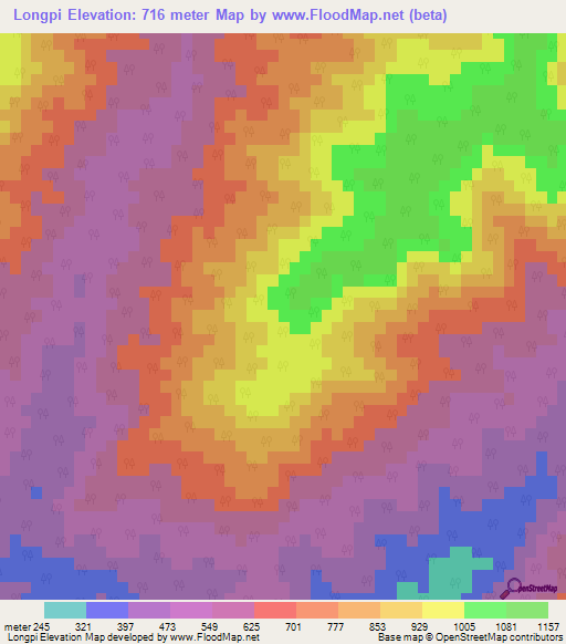 Longpi,India Elevation Map