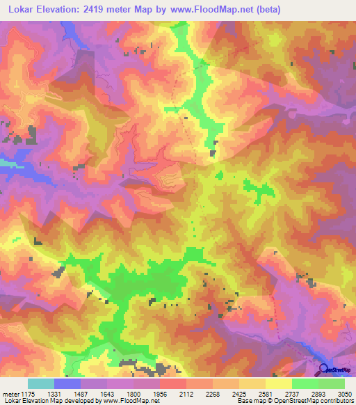 Lokar,India Elevation Map