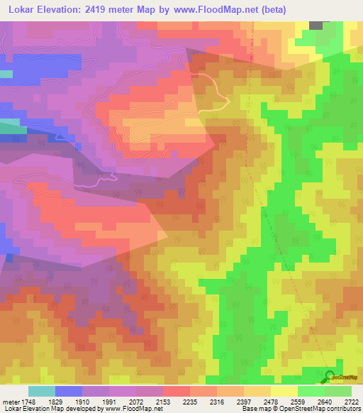 Lokar,India Elevation Map