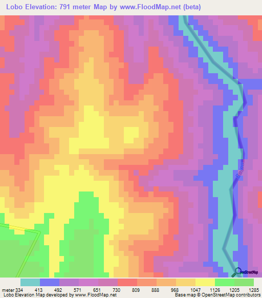 Lobo,India Elevation Map
