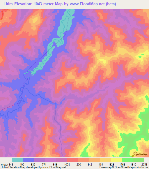 Litim,India Elevation Map