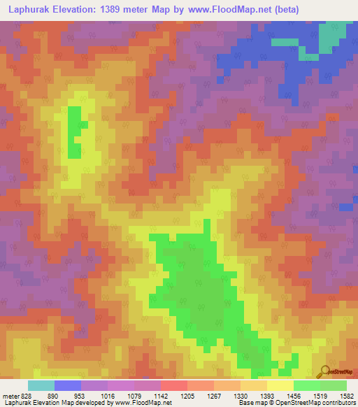 Laphurak,India Elevation Map