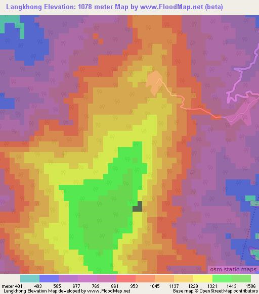 Langkhong,India Elevation Map