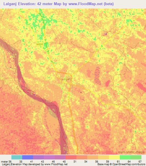 Lalganj,India Elevation Map