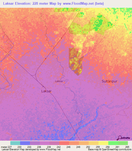 Laksar,India Elevation Map