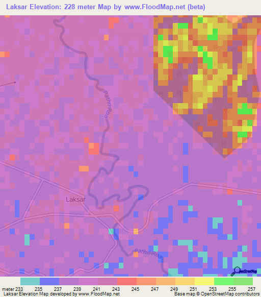 Laksar,India Elevation Map