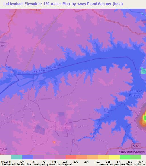 Lakhyabad,India Elevation Map