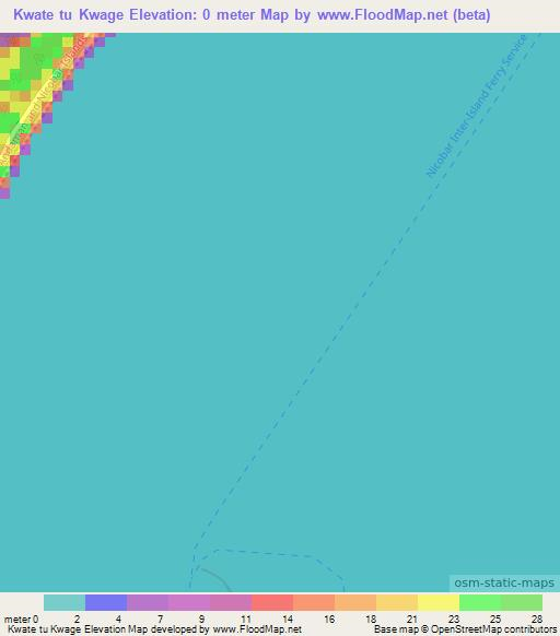 Kwate tu Kwage,India Elevation Map