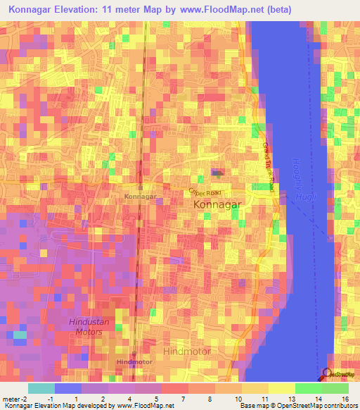 Konnagar,India Elevation Map