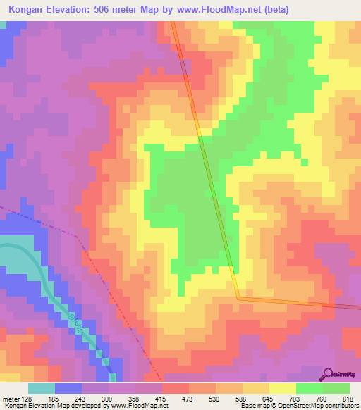 Kongan,India Elevation Map