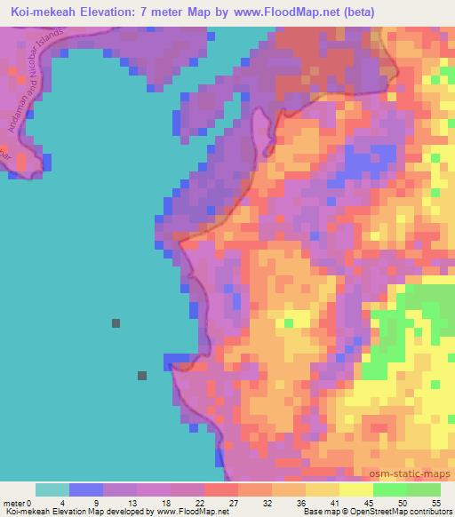 Koi-mekeah,India Elevation Map