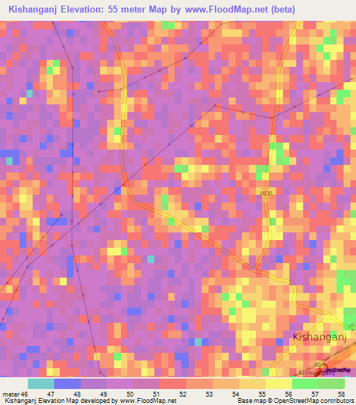 Kishanganj,India Elevation Map