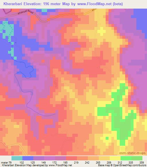 Kherarbari,India Elevation Map