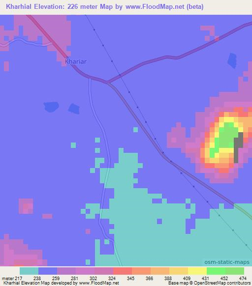 Kharhial,India Elevation Map