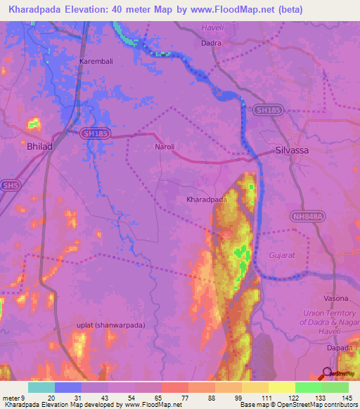 Kharadpada,India Elevation Map
