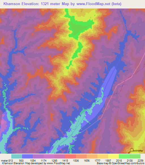 Khamson,India Elevation Map