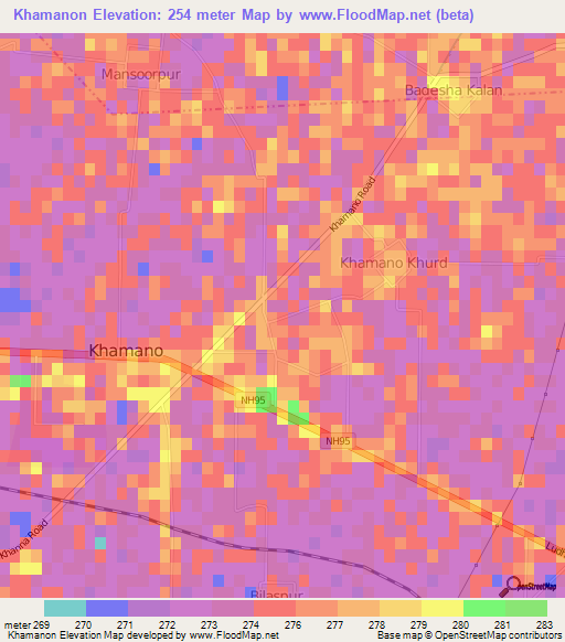 Khamanon,India Elevation Map