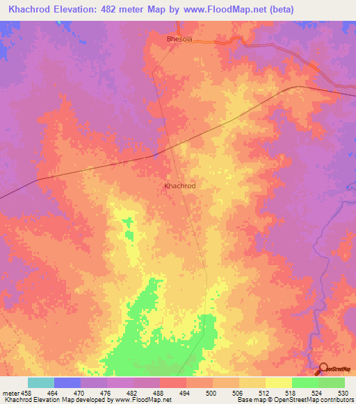 Khachrod,India Elevation Map