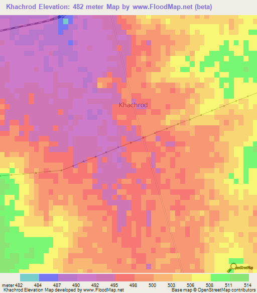 Khachrod,India Elevation Map
