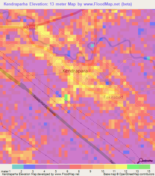 Kendraparha,India Elevation Map