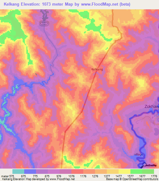 Kelkang,India Elevation Map