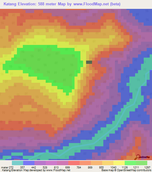 Katang,India Elevation Map