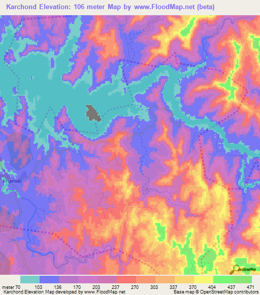 Karchond,India Elevation Map
