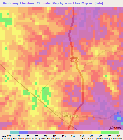 Kantabanji,India Elevation Map