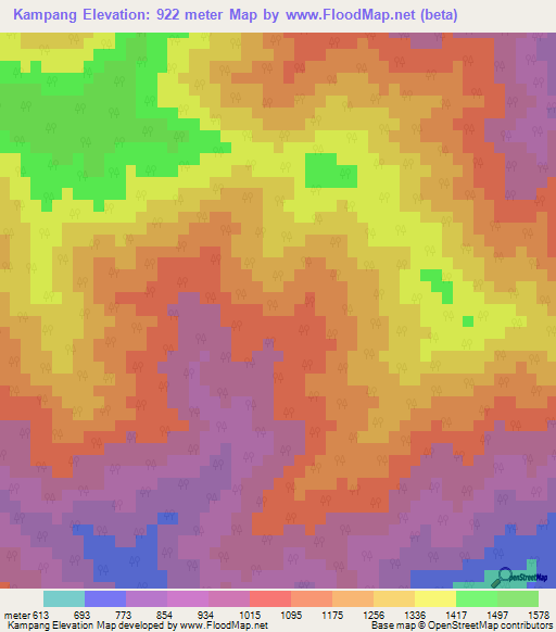 Kampang,India Elevation Map