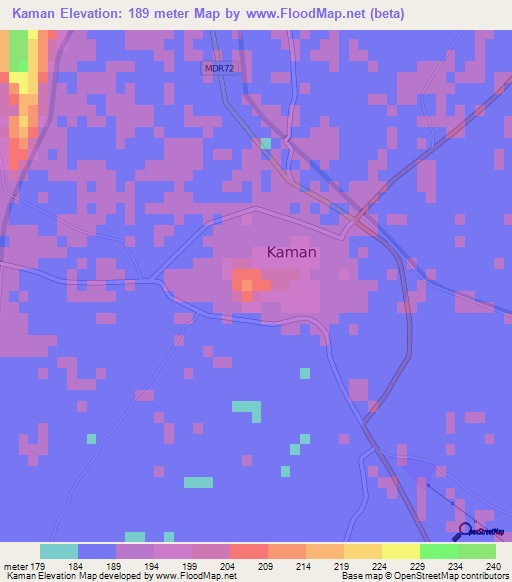 Kaman,India Elevation Map