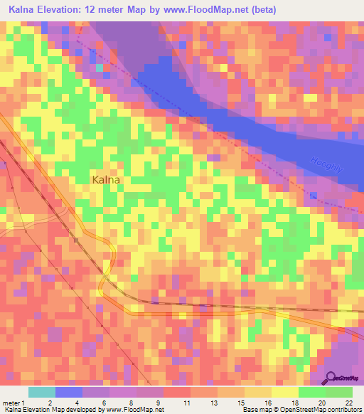 Kalna,India Elevation Map