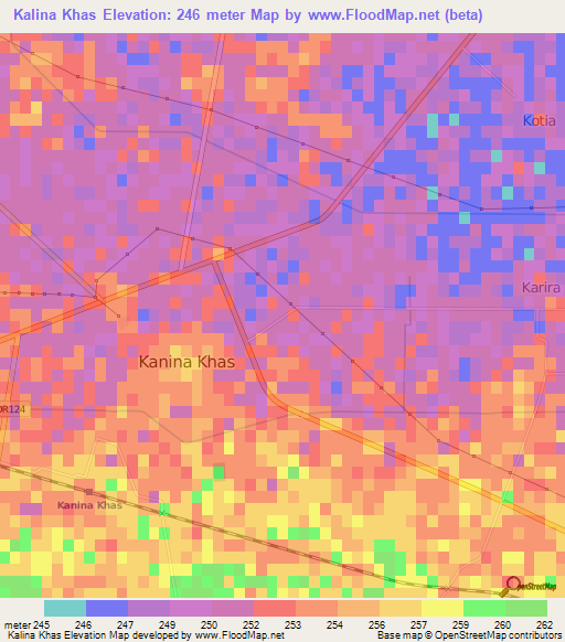 Kalina Khas,India Elevation Map