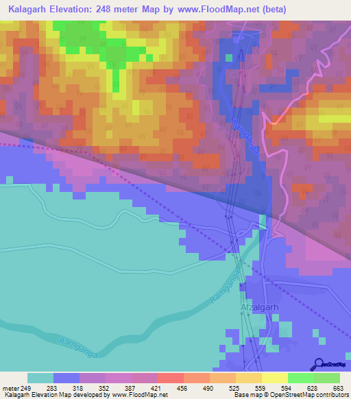 Kalagarh,India Elevation Map