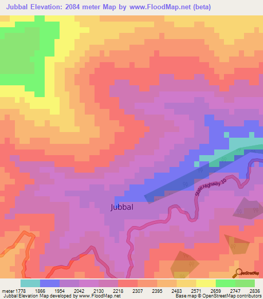 Jubbal,India Elevation Map