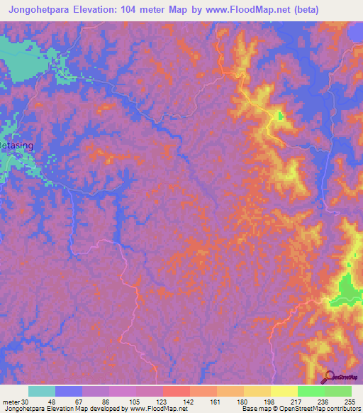 Jongohetpara,India Elevation Map