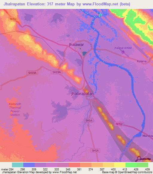 Jhalrapatan,India Elevation Map