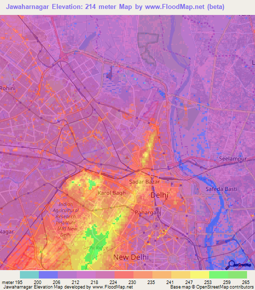 Jawaharnagar,India Elevation Map