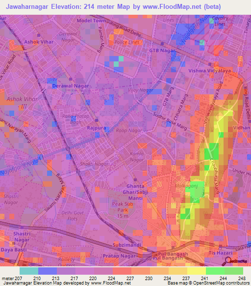 Jawaharnagar,India Elevation Map