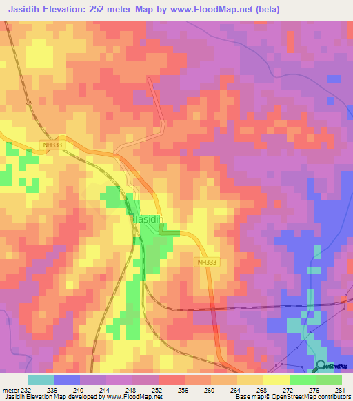 Jasidih,India Elevation Map