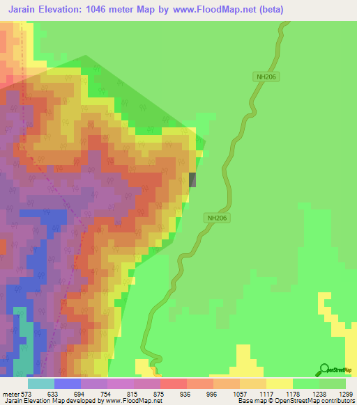 Jarain,India Elevation Map