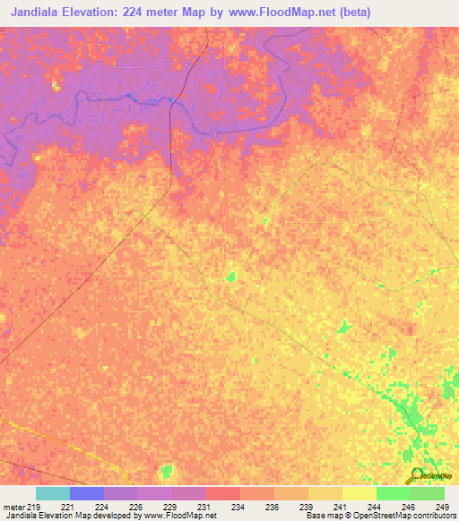 Jandiala,India Elevation Map