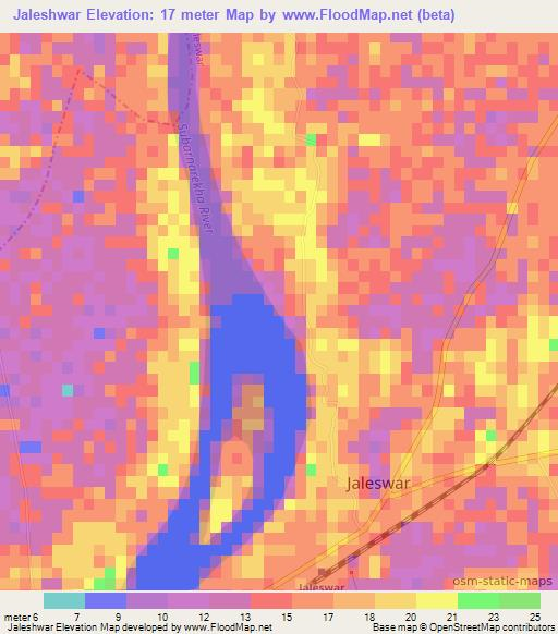 Jaleshwar,India Elevation Map