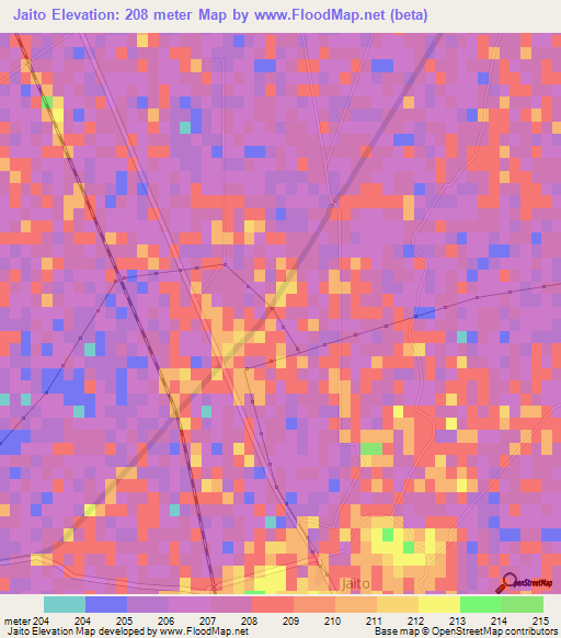 Jaito,India Elevation Map